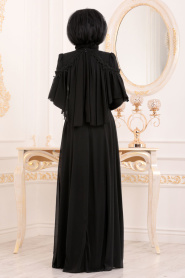 Siyah Tesettür Abiye Elbise 37570S - Thumbnail