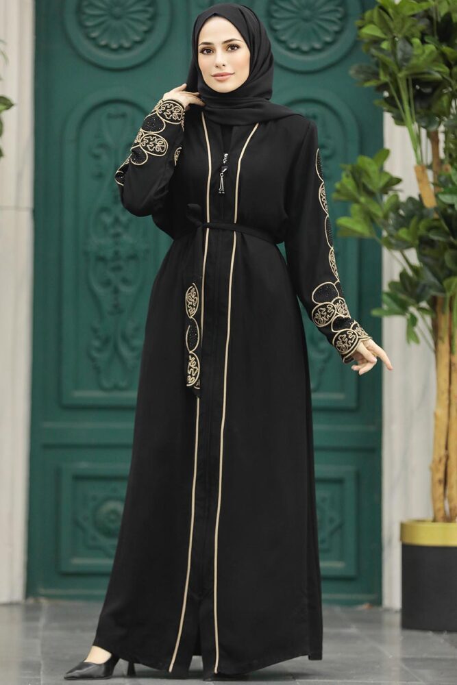 Black Hijab For Women Abaya 23151S - 1