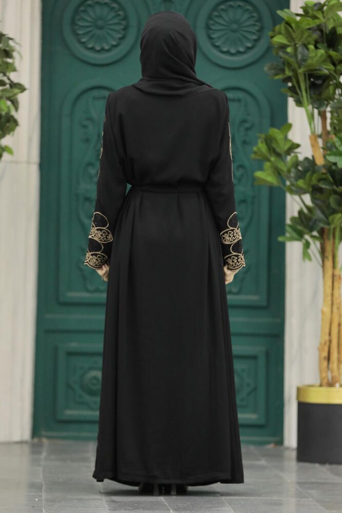 Black Hijab For Women Abaya 23151S - 6