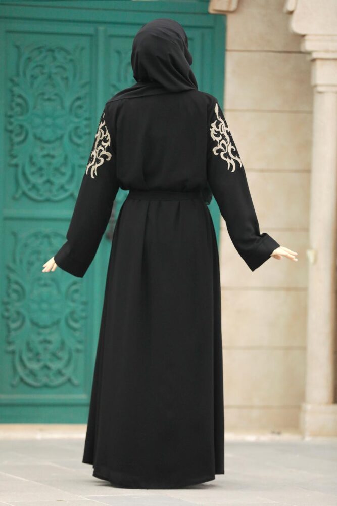 Black Hijab For Women Abaya 90701S - 4
