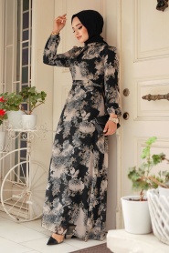 Neva Style - Black Hijab For Women Dress 27944S - Thumbnail