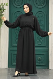 Neva Style - Black Hijab For Women Dress 89621S - Thumbnail