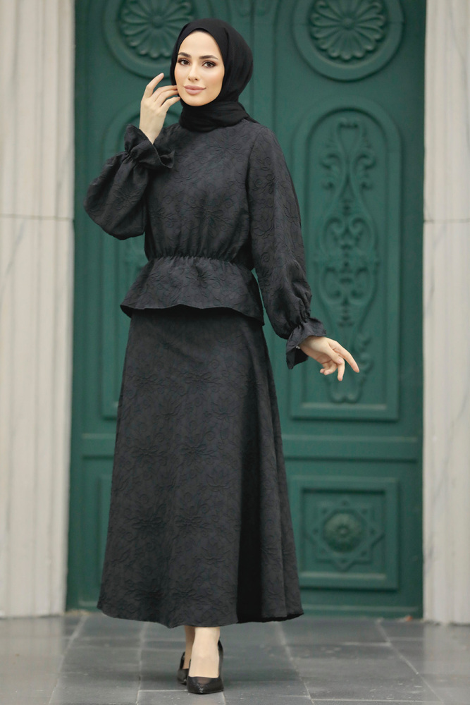 Black Hijab For Women Dual Suit 31921S - 2