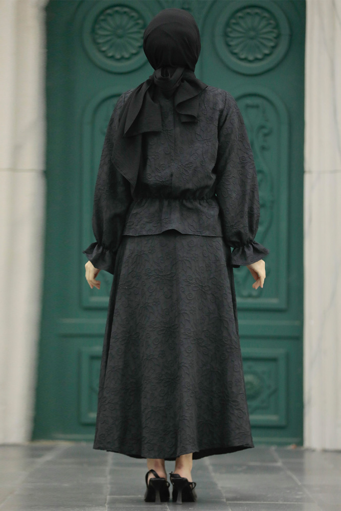 Black Hijab For Women Dual Suit 31921S - 3