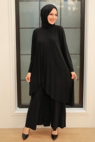 Neva Style - Black Hijab For Women Dual Suit 41612S - Thumbnail