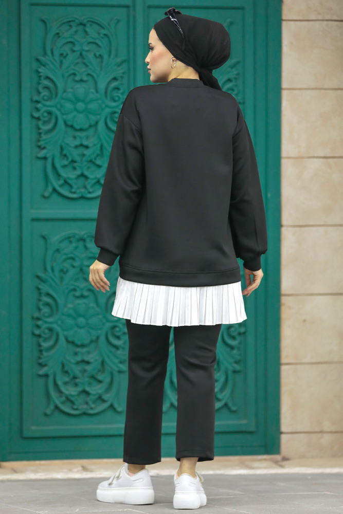 Black Hijab For Women Dual Suit 7108S - 3