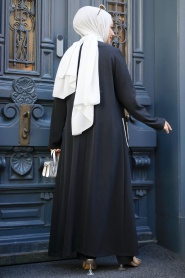 Neva Style - Black Hijab For Women Kimono Triple Suit 80101S - Thumbnail