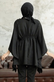 Neva Style - Black Hijab For Women Poncho 41259S - Thumbnail