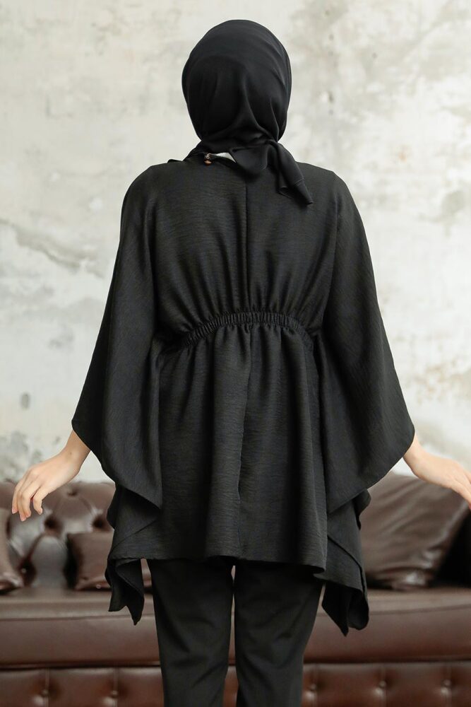 Neva Style - Black Hijab For Women Poncho 41259S - 2