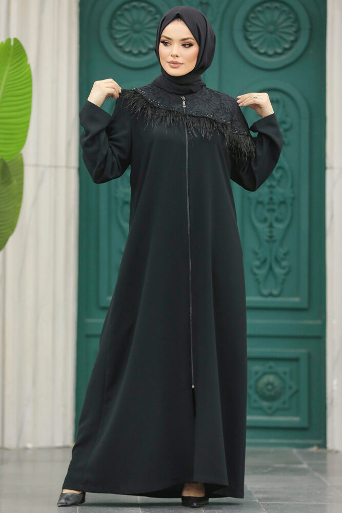 Neva Style - Black Hijab For Women Turkish Abaya 10103S - 2