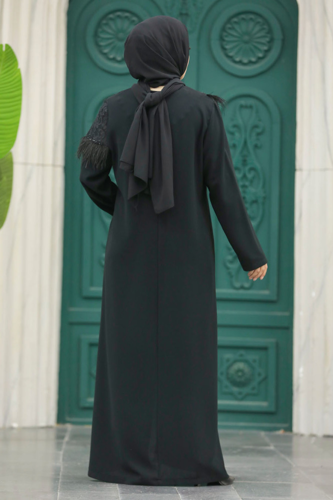 Neva Style - Black Hijab For Women Turkish Abaya 10103S - 5