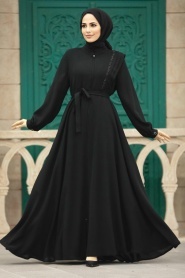 Neva Style - Black Hijab For Women Turkish Abaya 35163S - Thumbnail