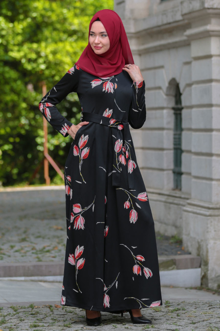 Neva Style - Black Hijab Jumpskirt 5130S