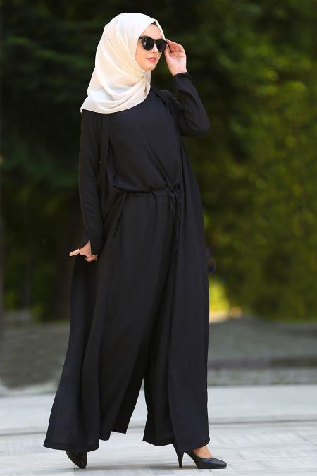 Neva Style - Black Hijab Jumpsuits 90740S - 2