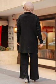 Neva Style - Black Hijab Knitwear Dual Suit 33860S - Thumbnail