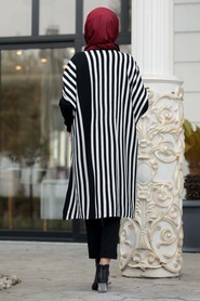 Neva Style - Black Hijab Knitwear Poncho 14350S - Thumbnail