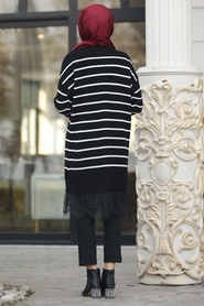 Neva Style - Black Hijab knitwear tunic 19476S - Thumbnail