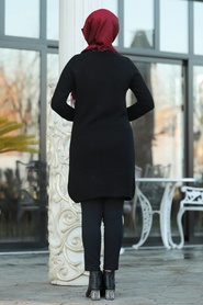 Neva Style -Black Hijab Knitwear Tunic 20091S - Thumbnail