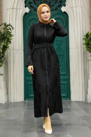 Black Hijab Maxi Dress 1447S - 1