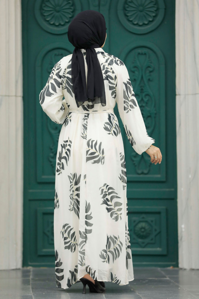Black Hijab Maxi Dress 20042S - 3