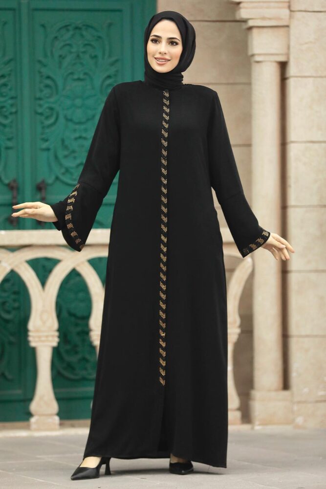 Neva Style - Black Modest Turkish Abaya 626S - 2