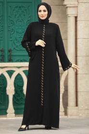 Neva Style - Black Modest Turkish Abaya 626S - Thumbnail