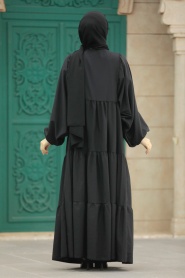 Neva Style - Black Hijab Maxi Dress 57349S - Thumbnail