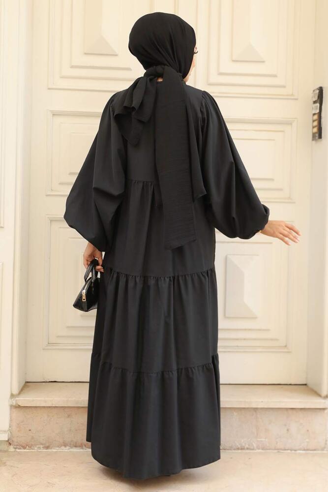 Black Hijab Maxi Dress 57349S - 4