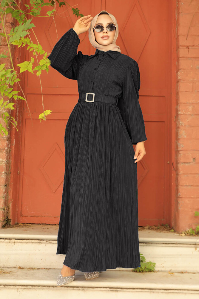 Black Hijab Maxi Dress 5936S - 1
