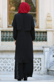 Neva Style - Black Hijab Suit 51770S - Thumbnail