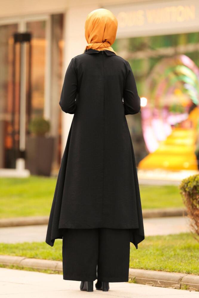 Tunik & Pantolon Siyah Tesettür Takım 9101S - 2