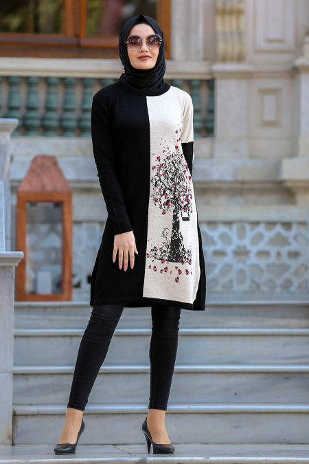 Neva Style - Black Hijab Trico 15081S