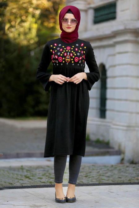 Neva Style - Black Hijab Trico 15125S