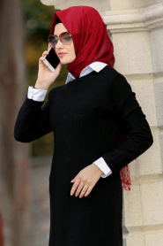 Neva Style - Black Hijab Trico 2561S - Thumbnail