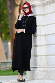 Neva Style - Black Hijab Trico Tunic 2740S - Thumbnail