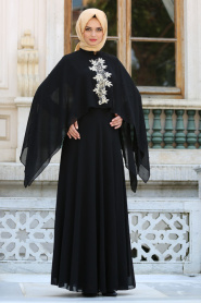 Neva Style - Black Hijab Trousers SLV-5025S - Thumbnail