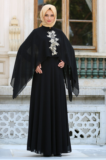 Neva Style - Black Hijab Trousers SLV-5025S