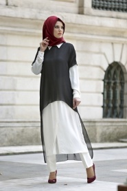 Neva Style - Black Hijab Tunic 1067S - Thumbnail