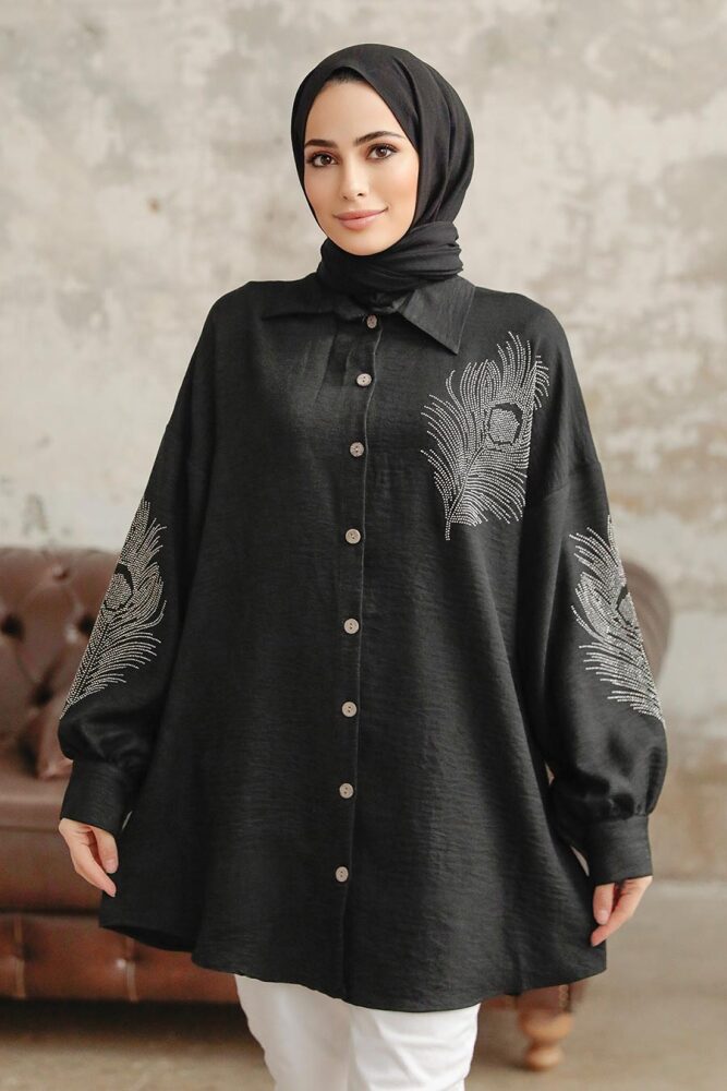 Black Hijab Tunic 11351S - 1