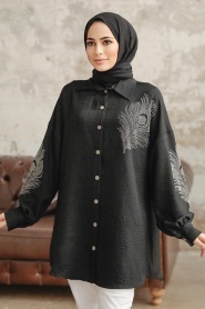 Neva Style - Black Hijab Tunic 11351S - Thumbnail