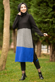 Neva Style - Black Hijab Tunic 153791S - Thumbnail