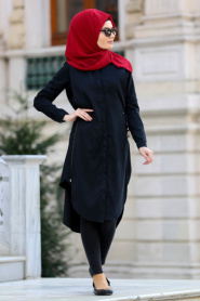Neva Style - Black Hijab Tunic 22290S - Thumbnail