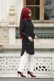 Neva Style - Black Hijab Tunic 246S - Thumbnail