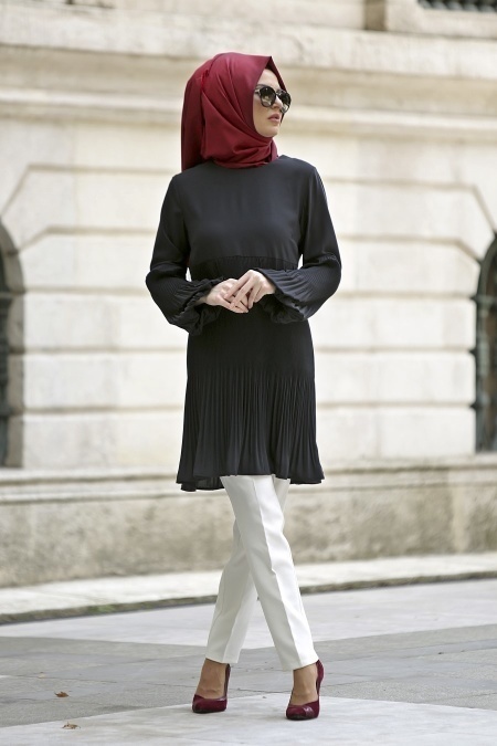 Neva Style - Black Hijab Tunic 267S