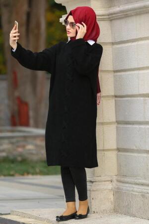 Neva Style - Black Hijab Tunic 2898S - 1