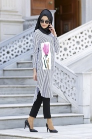 Neva Style - Black Hijab Tunic 2901S - Thumbnail
