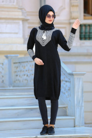 Neva Style - Black Hijab Tunic 3548S - Thumbnail