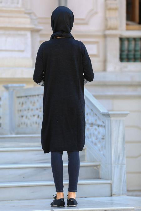 Neva Style - Black Hijab Tunic 3548S - 2