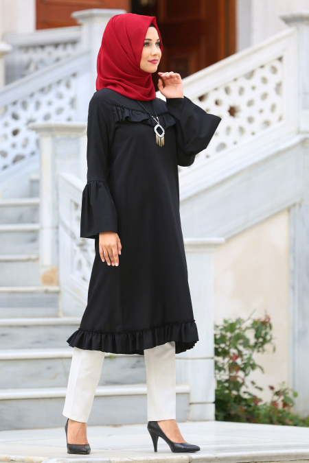 Neva Style - Black Hijab Tunic 52210S