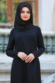 Neva Style - Black Hijab Tunic 52720S - Thumbnail